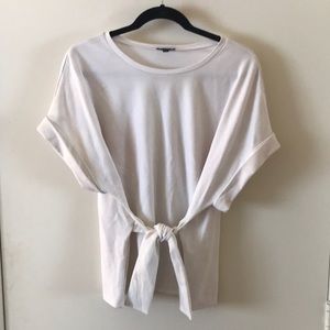 White Tie Short Sleeve Top